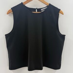 NWT Jules & Leopold Sleeveless Classic Cropped Blouse Shirt Black Size Large